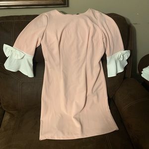 Phase Seven Pink & White Statement Sleeve Dress
